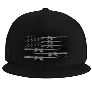 American Flag With Machine Gun Hat For Men Women, USA Accessories Patriotic Baseball Cap, Veteran Birthday Gifts For Grandpa Papa Dad Mom Mama