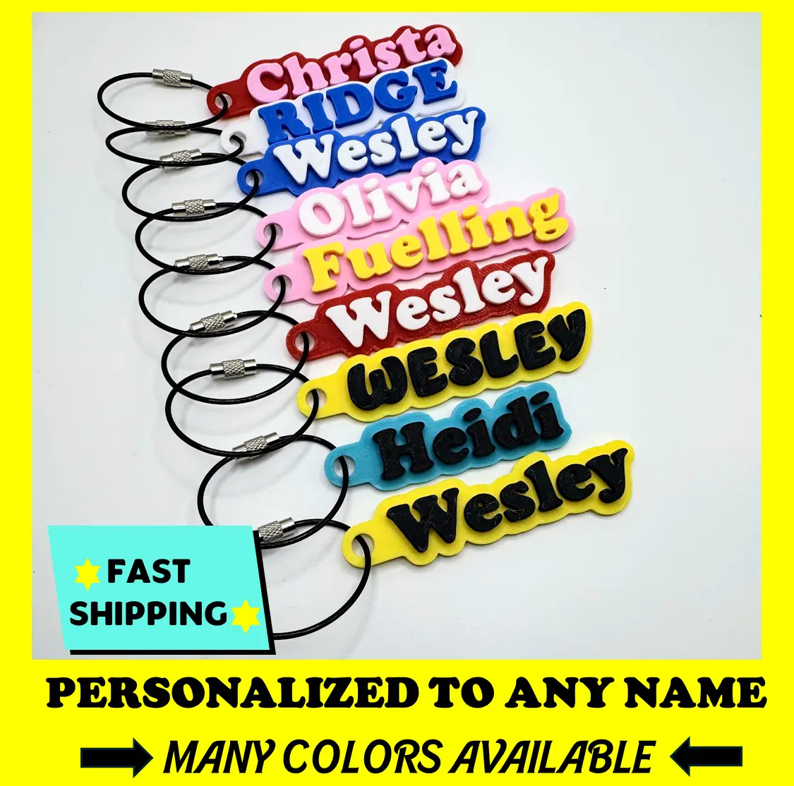 Custom Name Personalized 3D Name Tags For Bags, Backpacks, Sports Teams, Gifts, Water Bottles, Luggage Label, Customizable Nametag