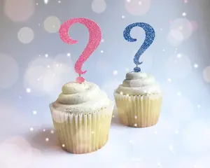 Gender Reveal Question Mark Cupcake Toppers