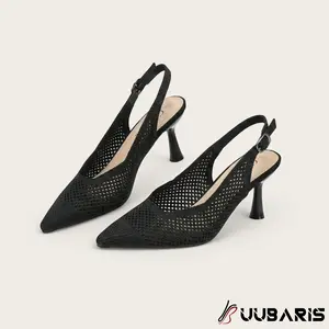 UUBARIS Mesh Slingback Kitten Heels - Breathable Mesh Pointed Toe Pump for Office & Party , Lightweight Comfortable Elegant Dress Shoes