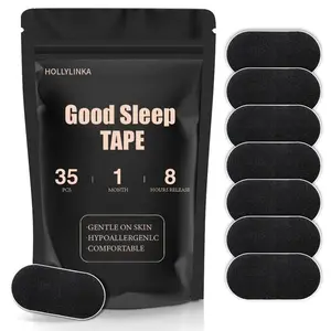 HOLLYLINKA 35pcs Mouth Tape for sleeping, black color, one month supply two month supply cat ski mask