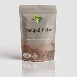 Teascription Wellness Herbal Tea Tranquil Pulse Organic Vegan Gluten-Free Non-GMO Caffeine-Free 30 Tea Bags for Blood Pressure Levels