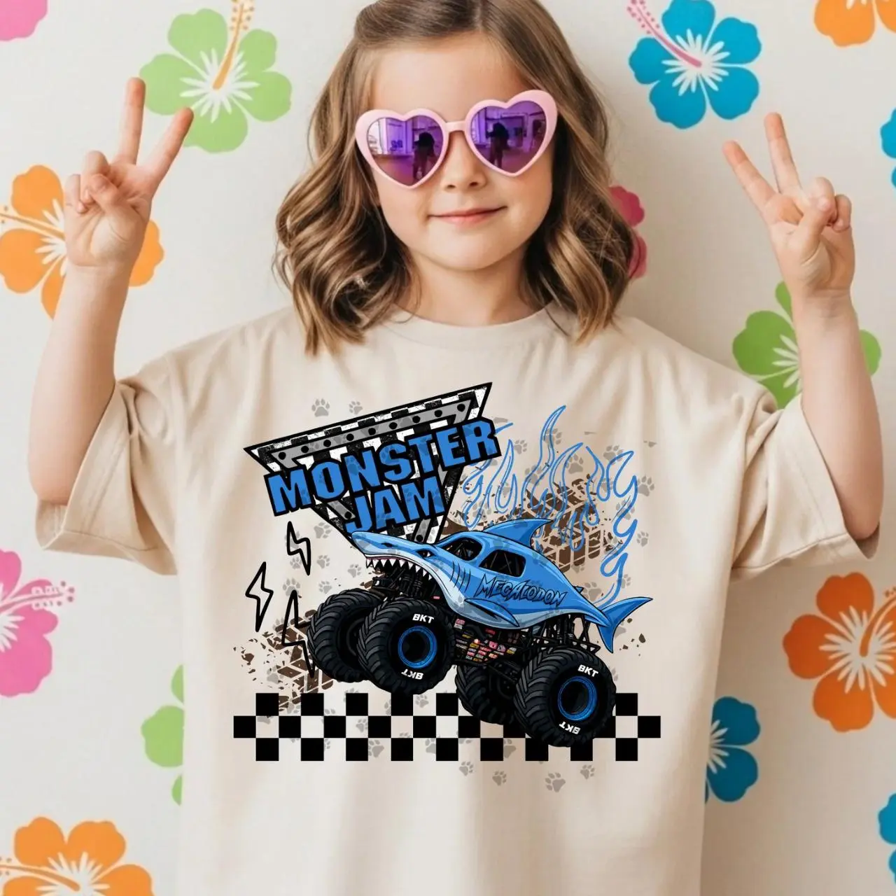 Megalodon MJ Youth and Adult Shirt, MJ Style, Racing Car Graphic Tee, Blue Car Shirt, Family Matching Tee