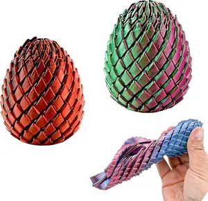 Twist Finger Eggs, 3D Printed Sliding Egg Finger Toys, Easter Dragon Eggs, Essential Easter Basket Fillers, Adult Stress Relief Desktop Finger Toys, 3D Easter Egg Hunt Supplies.