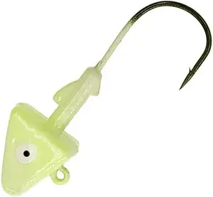 Sanhu Shad Jig Heads 3/4oz 3/0 Mustad Hooks Glow Finish 12 Packs 36 Pieces for Striped Bass Bluefish Fluke & More