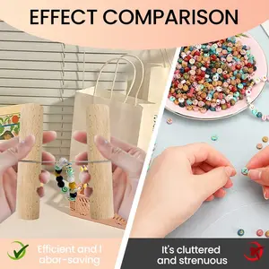 New Silicone Bead Knot Clamp Tool, Wooden Clip Bracelet Tightener, Handheld Jewelry Making Accessory for Secure Knots