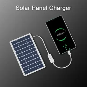2w USB Solar Charger, Portable Solar Panel, Powers Phones, Emergency Power Source, Compatible with Apple & Android, Ideal for Camping, Hiking, Travel, Outages