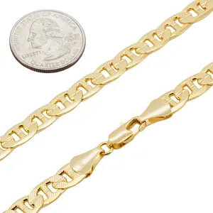 18k Yellow Gold Plated 8mm Mariner Link Chain Necklace Bracelet 8”-24”