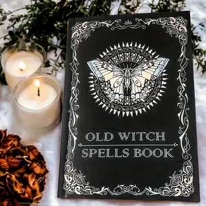 Old Witch Spells Book, Intricate Cover Art Book with Quality Illustrations and Butterfly Design, Mystical Spells Book for Witches and Enthusiasts, Witchcraft Book, Magical Concepts, Mystical Content, Paperback