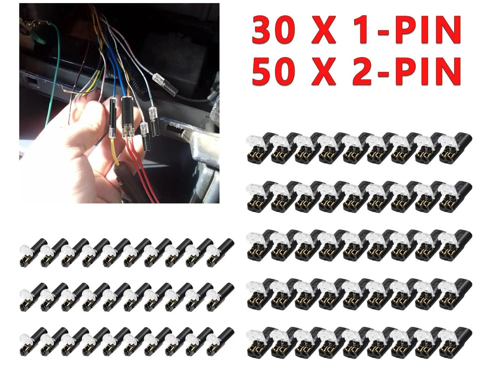 80 PCS Plug-In Quick Wire Connectors, Reusable Clamp Terminal Blocks for Cables