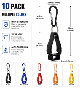 10 PACK - Glove Clips for Work Gloves - PPE Construction Glove Holder Carabiner Clips