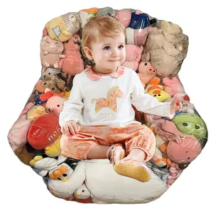 Waterproof Transparent PVC Bean Bag Chair with Zipper, Animal Storage Rack for Kids Room, Plush Toy Organizer for Seats