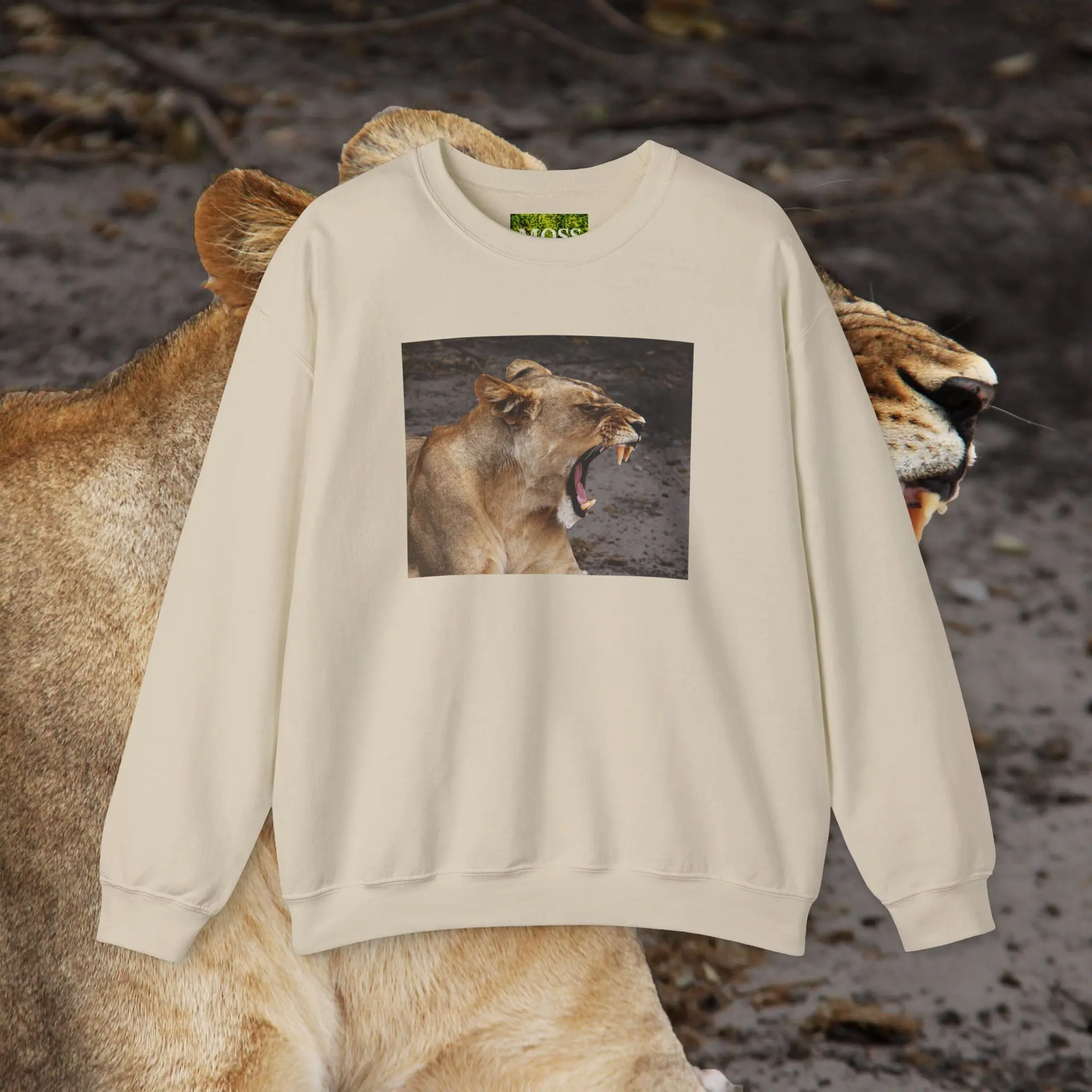 MOSS, Lioness' Roar: Unisex Heavy Blend™ Crewneck Sweatshirt