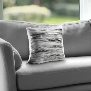 Begin Home Decor C1PT1414TOIJ17 14 x 14 in. Gray Grooves Monochrome Shapes Poly Twill Throw Pillow - Insert