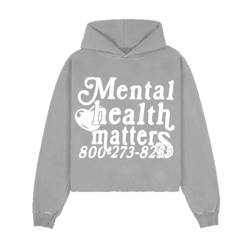 Mental Health Matters Graphic Print Pullover Hoodie casual hoodie Casual Classic, Gimp Hoodie, Desinger Hoodies, Hoodies Cropped Sweatshirts