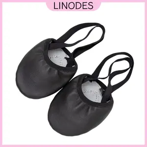Linodes Leather Pirouette Half Sole Jazz Ballet Dance Shoe Turning Shoes for Women Leather Pirouette Dance Shoe