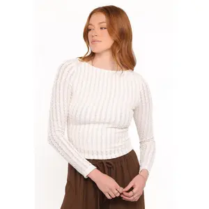 Bellatrix Textured Knit Top - Cream
