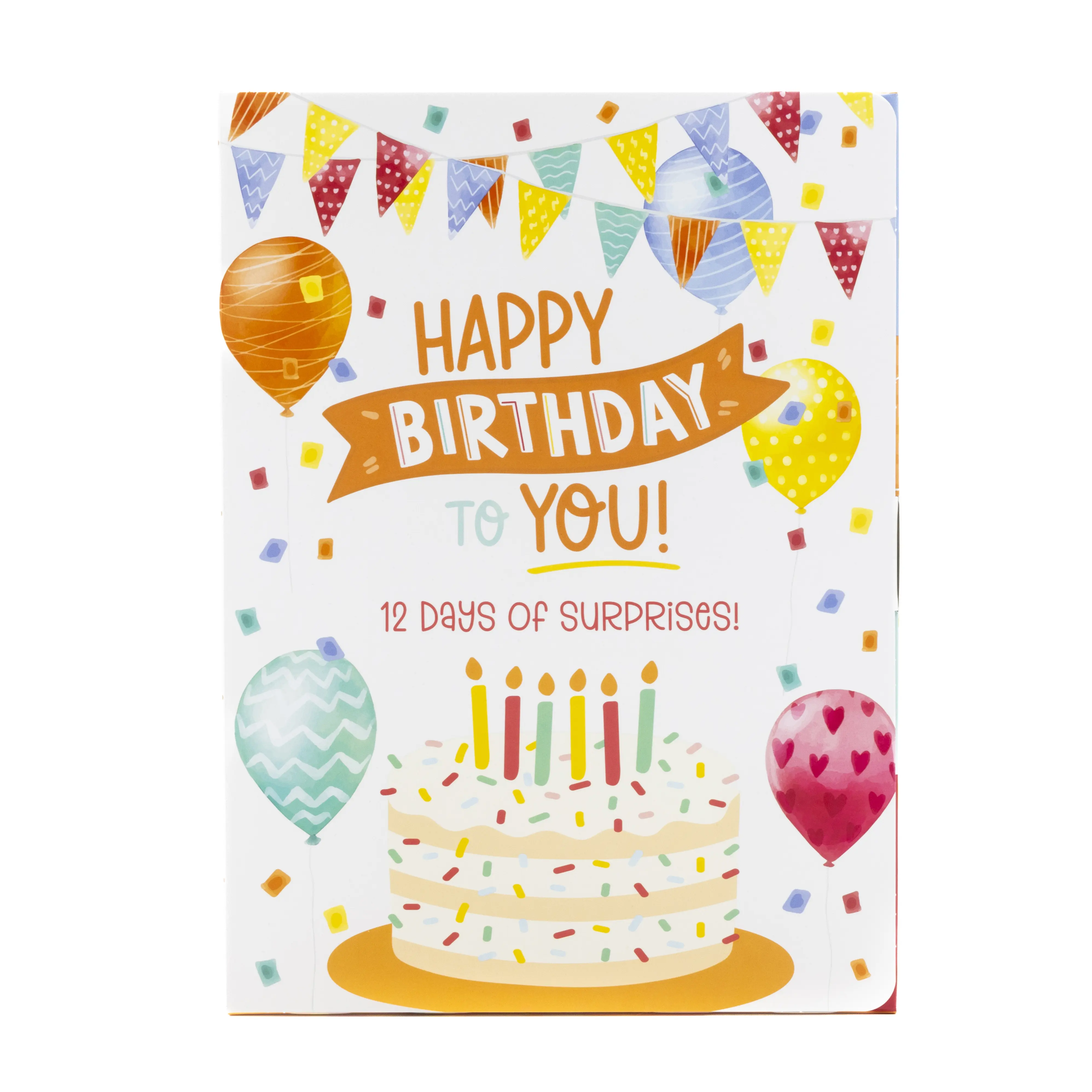 Fill It Yourself Empty Birthday Gift Box - 12 Day Gift Box with White Internal Tray for DIY Gifting