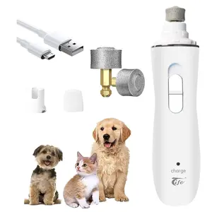 Pet Nail Sharpener Multi-Functional Dog & Cat Paw Trimmer Set Ultra-Quiet Electric Rechargeable 8-Hour Battery Life for Small Large Pets Grooming