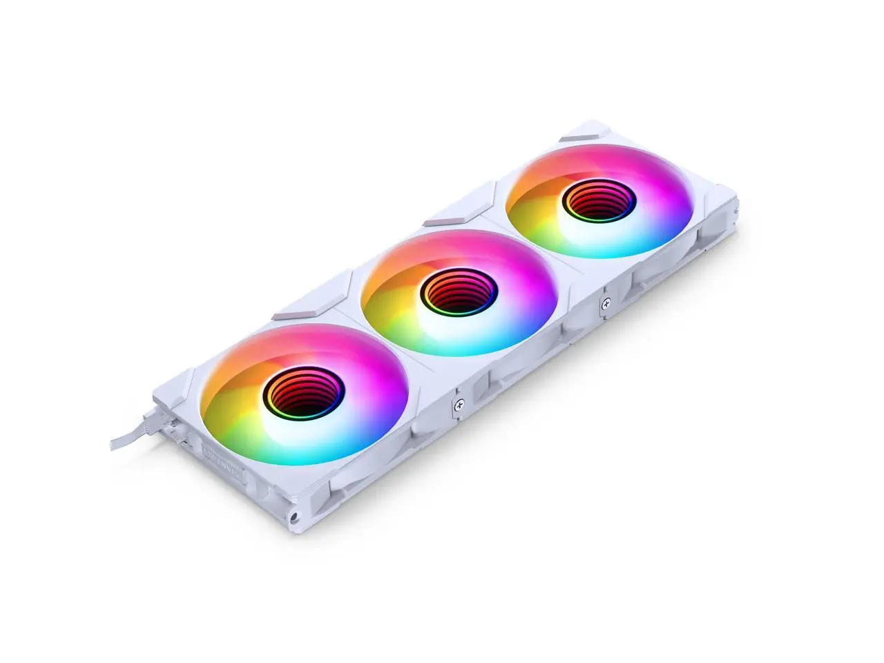 Phanteks M25-120 Gen2 Triple Pack, 3x 120mm ARGB High Performance Cooling Fans, Daisy-chain Unified Fan Frame, Infinity Mirror hub, single cable connection, White