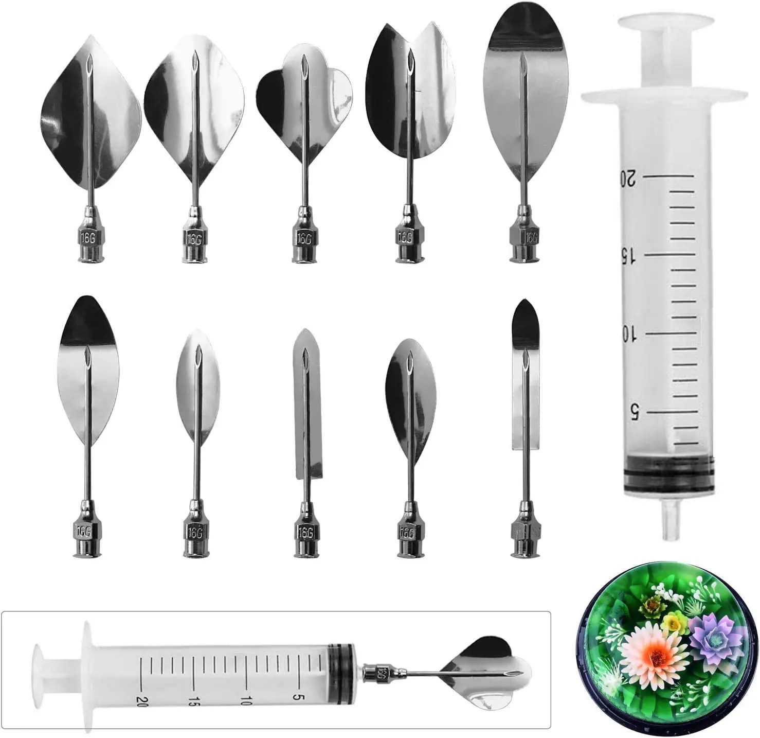 Art Cake Tools, 11 PCS 3D Gelatin Jelly Tools Includes 10 PCS Gelatin Tools