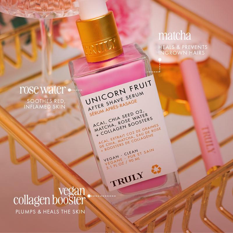 Unicorn Fruit After Shave Serum – Firming & Brightening Post-Shave Treatment with Matcha, Acai & Vegan Collagen Boosters – Improves Elasticity and Soothes Redness – Promotes Firmer, Smoother Skin – Gentle on Sensitive Areas – Sweet Cotton Candy Scent