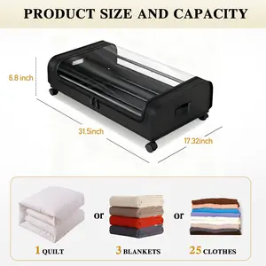 TAIMASI 2-Pack Under Bed Storage with Wheels, Under the Bed Storage Containers with Clear Lids & Label, Underbed Storage Bins for Clothes, Shoes - Black