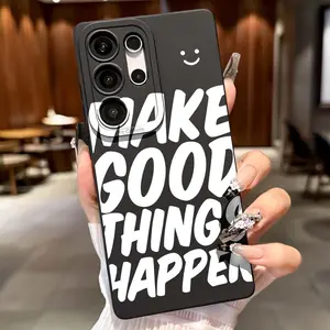 Letter Smile Smiley Tpu Shockproof Phone Case Cover for Apple and Samsung, Compatible with iPhone 11, 12, 13, 14, 15, Galaxy S20 S21 S24, Perfect Gift for Men and Women