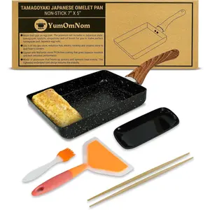 Tamagoyaki Pan – Japanese Nonstick Egg, Rectangle Frying Pan for Omelettes & Rolls – Accessories (Lid)