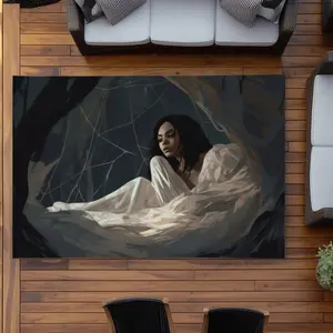 MWW C1ROAR57C11GY7 5 x 7 ft. Spider Princess Gray Outdoor Rectangle Area Rug - Home Decor Essential