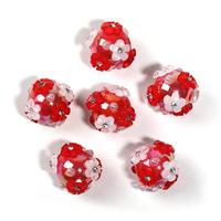 B60 JPM935025 25PCS flower beadsRed 