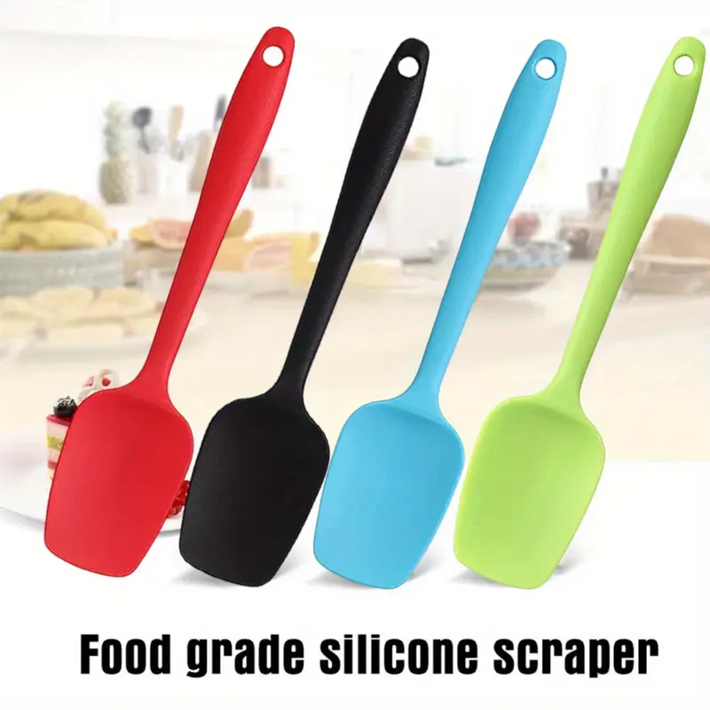4-Piece Silicone Spatula Set, Rubber Spoon Spatula for Baking,Heat Resistant Cooking Utensil,Flexible Silicone Spoon Baking Mixing Tool Cooking Gadget,Kitchen Accessories Bakeware Hanging