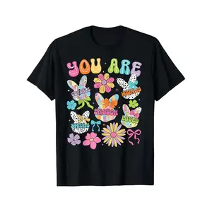 Happy Easter Teacher Easter Coquette Bow Bunny Unisex T Shirt Men'S Soft Breathable Shirt - Black Crew Neck Casual Wear, Humor Clothing, T-Shirt, Comfortable Material, Short Sleeve Top
