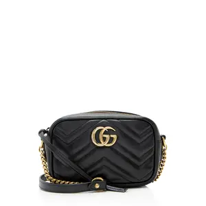 Pre-owned GUCCI Leather Crossbody Bags Matelasse GG Marmont Mini Camera Bag