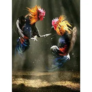 Roosters Fighting Chicken Sign Art Metal Wall Plaque Chicken Coop Decor Outdoor Indoor Wall Panel Retro Vintage Mural Size 20x30 cm Poster