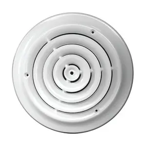 212 MAIN Greystone C800-08 Heavy Duty Round Shape Ceiling Diffuser, 8 in., Powder-Coated Steel, Even Airflow