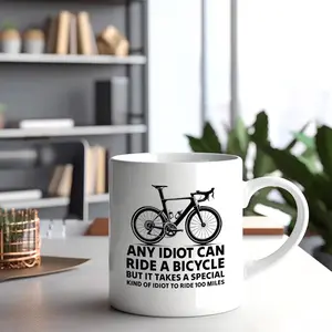 Any Idiot Can Ride A Bicycle Cyclist Gifts Cycling Gifts For Men Bike Bicycle Lovers For Dad Husband Boyfriend Brother Son From Wife Mom Girlfriend Sister Ceramic Mug 11 oz White