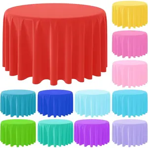 12 Pack Assorted Color Round Plastic Tablecloths Disposable Rainbow Tablecloth Colorful Round Table Covers for Rainbow Party Birthday Wedding Picnic Fiesta Home Party Decorations,12 Color,84Inch