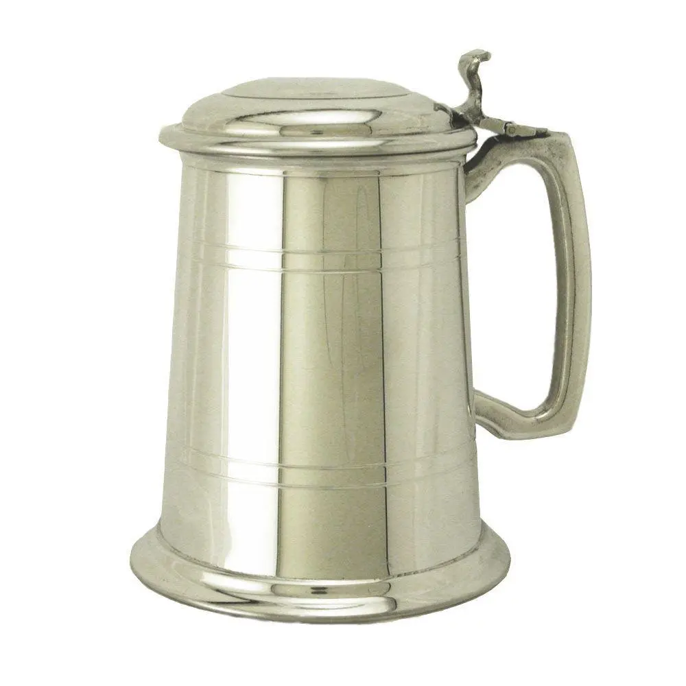Pewter Tankard with Hinged Lid