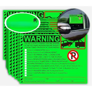 50 count 5X8 Inch Parking Violation Stickers Parking Violation Notice Tow Stickers - Multi Reasons  Labels Violation Bad Parking Notes Funny Labels for Towing & Improper Parking (Green)