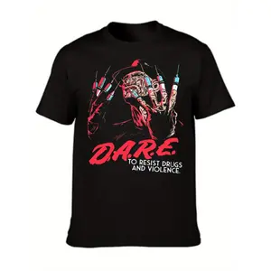 A Nightmare on Elm Street Freddy Krueger Dare Black T-shirt - Officially Licensed - Horror Movie Fan Apparel - For Men & Women - Perfect Gift for Halloween & Horror Movie Buffs