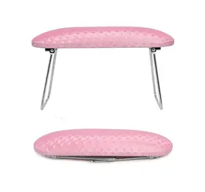 Krofaue Arm Rest for Nails Tech, Professional Microfiber Leather Nail Hand Rest Stand Arm Rest for Acrylic Nails Cushion Hand Holder with Non-slip - Nail Technician Use Must Have (Pink)