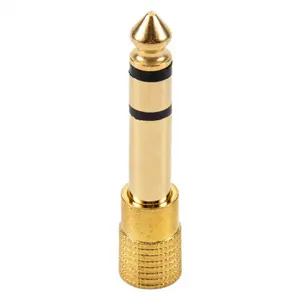 QUALITY HEADPHONE ADAPTER STEREO GOLD PLUG 1/4" (6.3mm) Male to 1/8" (3.5mm) Female