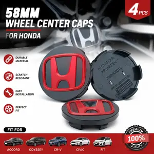 4 Pcs 58mm/2.28 Inch Diagonal Wheel Center Caps, Compatible with Accord Odyssey Crv Civic Fit, Durable & Stylish Tire Covers