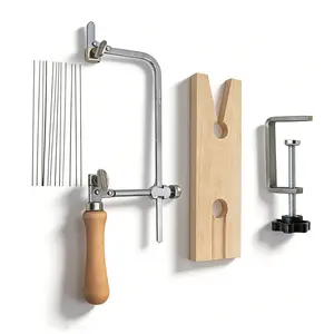 Complete Jewelry Saw Kit  Jewelers Saw Frame with Wooden Bench Pin & Clamp for Metal Cutting & Ring Making