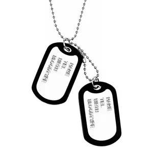OIDEA Men's Military Dog Tag Double Pendant Necklace, Stainless Steel Army-Style Charm, 27.6-Inch Ball Chain, Bold Street Fashion Chain Jewelry Necklaces
