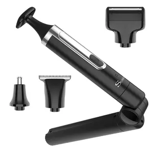 Mens Electric Back Shaver with Long Handle,Body Grooming kit Body Trimmer Facial,Arm,Chin Beard Trimmer Cordless Hair Clipper with Adjustable Extension Handel Waterproof Rechargeable Hair Trimmer