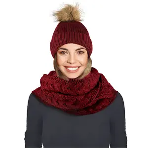 Market & Layne Women Hat and Scarf Set for Women, Cozy Beanie and Scarf Sets