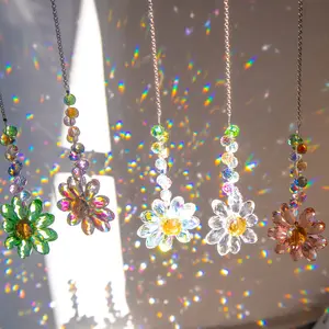 1Pc Crystal Sunflower Rainbow Catcher – Hanging Prism Decor Garden Accessories for Garden & Window, Turns Sunlight into Dancing Rainbows, Sparkle Garden Art for Hippie, Yoga, Cottagecore Lovers (Surprise Effect Every Day)