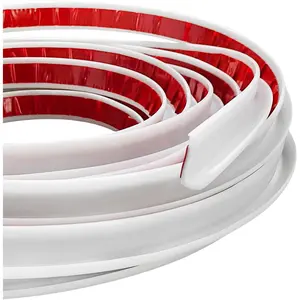 40 FT RV Rain Gutter, PVC Drip Rail Strip Roof Rain Diverter with Self-Adhesive Backing, J Shape Weather Stripping Trim Molding for Sedans Trucks RVs, Car Accessories (White)